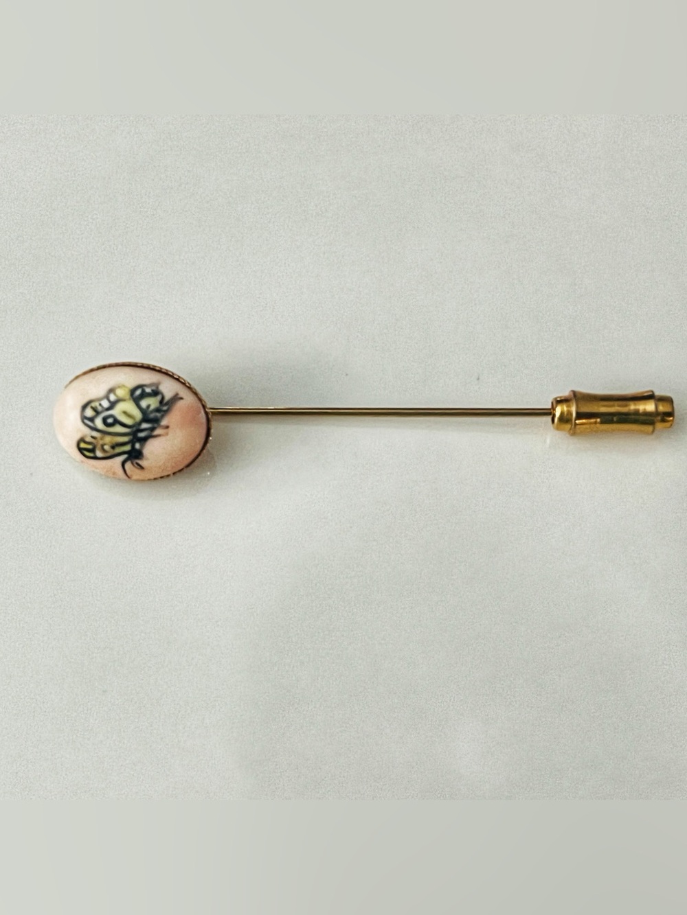 Vintage | Pink Butterfly Stick Pin/Brooch | Gold tone | Rare item